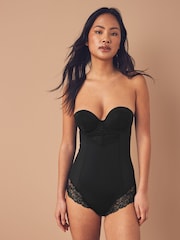 Black Firm Tummy Control Cupped Lace Body - Image 1 of 7
