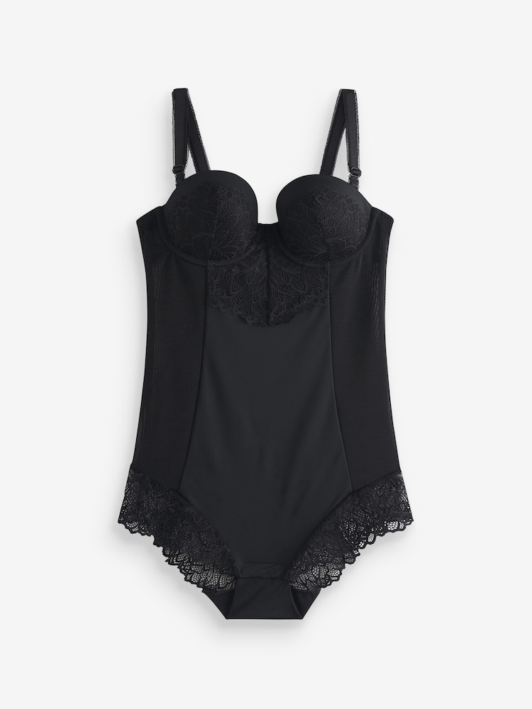 Black Firm Tummy Control Cupped Lace Body - Image 7 of 7