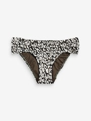 Зеленый со звериным узором - Трусики бикини с рюшами на боках Mint Velvet - Изображение 1 из 3