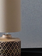 Pacific Natural Orissa Short Wooden Geo Table Lamp - Image 2 of 3