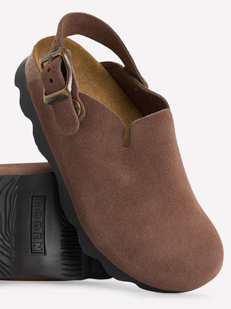 Boden Brown Suede Clogs - Image 3 of 3