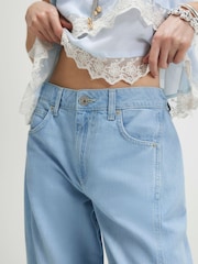 River Island Blue High Rise Soft Barrel Leg Jeans - Image 4 of 4
