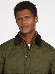 Barbour® Khaki Green Heritage Liddesdale Slim Fit Quilted Jacket - Image 6 of 10