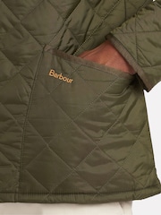 Barbour® Khaki Green Heritage Liddesdale Slim Fit Quilted Jacket - Image 7 of 10