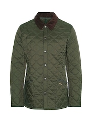 Barbour® Khaki Green Heritage Liddesdale Slim Fit Quilted Jacket - Image 8 of 10