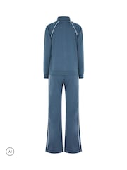 Long Tall Sally Blue Pipe Detail Sweatshirt & Wide Leg Joggers - Image 6 of 6