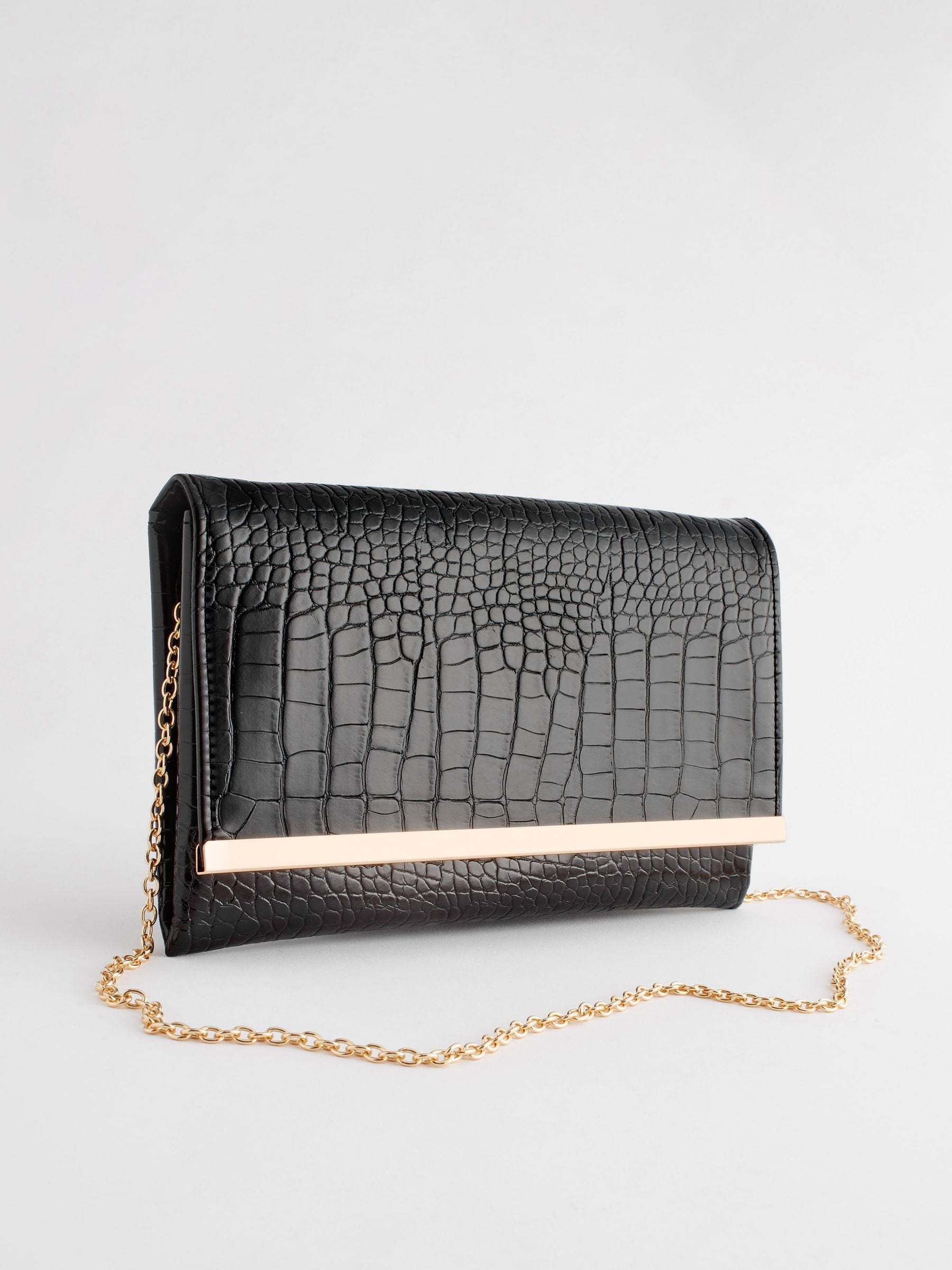 Buy Black Clutch Bag With Detachable Cross Body Chain from Next France