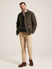 Joules Arbury Brown Fleece Lined Waterproof Jacket With Corduroy Collar - Image 4 of 9