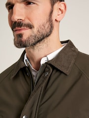 Joules Arbury Brown Fleece Lined Waterproof Jacket With Corduroy Collar - Image 5 of 9