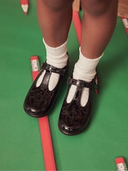 Start-Rite Poppy Black Patent Leather T Bar School Shoes - Image 3 of 8