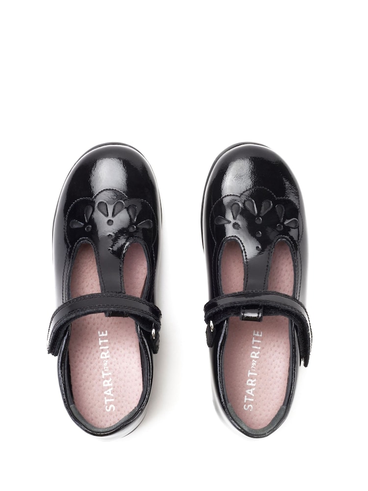 Start-Rite Poppy Black Patent Leather T Bar School Shoes - Image 6 of 8