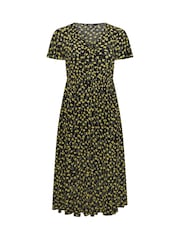 Yours Curve Black Smock Crinkle Maxi Dress - Image 5 of 5