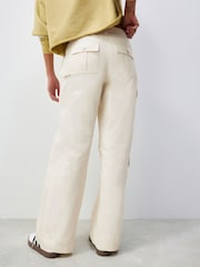 Ecru Cotton Blend Carpenter Cargo Trousers - Image 4 of 6