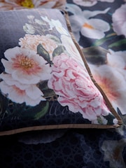 Laurence Llewelyn-Bowen Navy Bouquet List Cotton Duvet Cover & Pillowcase Set - Image 3 of 6