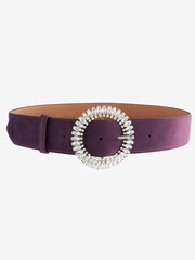 Purple Velvet Jewel Buckle Wide Belt - Image 3 of 4