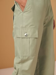 Sage Green Cotton Blend Carpenter Cargo Trousers - Image 5 of 7