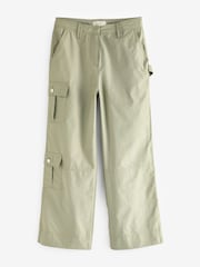 Sage Green Cotton Blend Carpenter Cargo Trousers - Image 6 of 7
