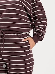 Yours Curve Brown 2-In-1 Stripe Trouser Co-Ord Set - Image 4 of 6