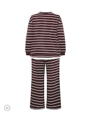 Yours Curve Brown 2-In-1 Stripe Trouser Co-Ord Set - Image 6 of 6