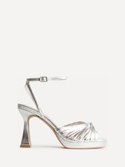 Linzi Silver Socialite Strappy Platform Heeled Sandals - Image 2 of 5
