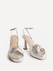 Linzi Silver Socialite Strappy Platform Heeled Sandals - Image 3 of 5