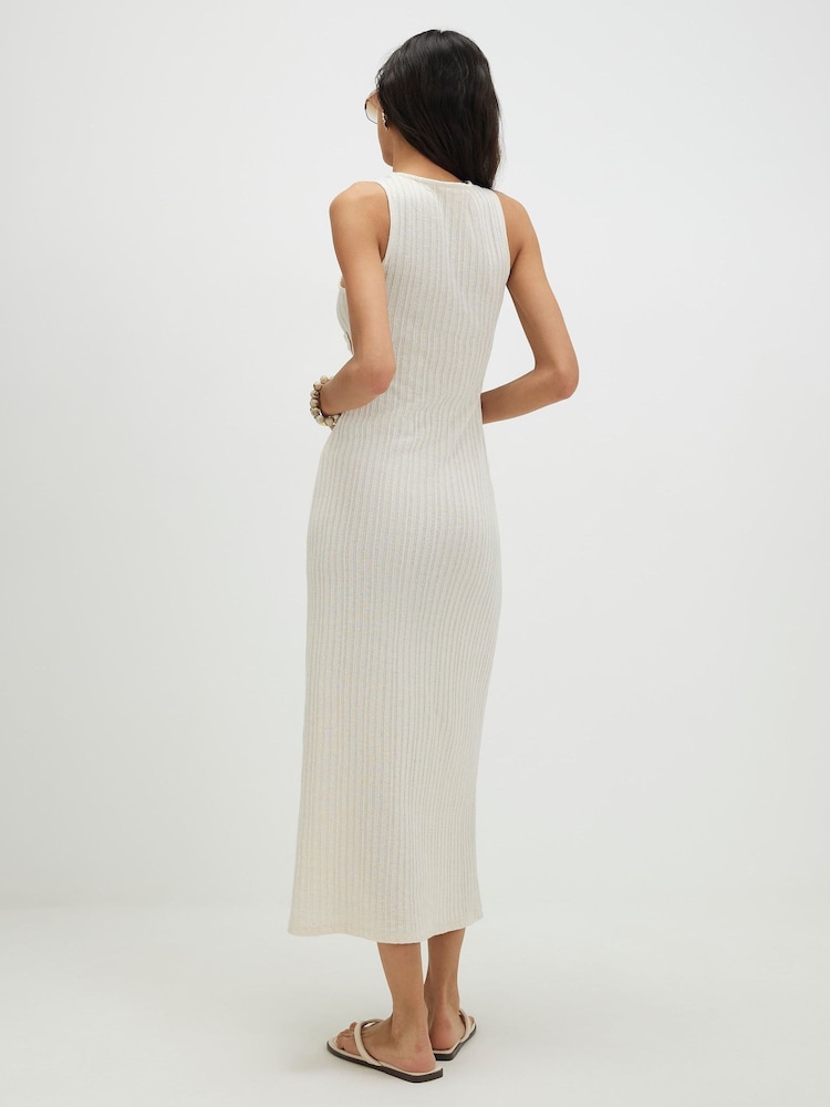 River Island White Sleeveless 3D Flower Midi Dress - Image 2 of 4 River Island White Sleeveless 3D Flower Midi Dress - Image 2 of 4