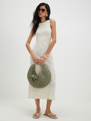 River Island White Sleeveless 3D Flower Midi Dress - Image 3 of 4