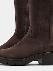 Yours Curve Brown Extra Wide Fit Knee High Cleated Chelsea Boots - Image 5 of 5
