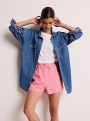 Pink Boy Textured Stripe Tie Waist Shorts - Image 1 of 6