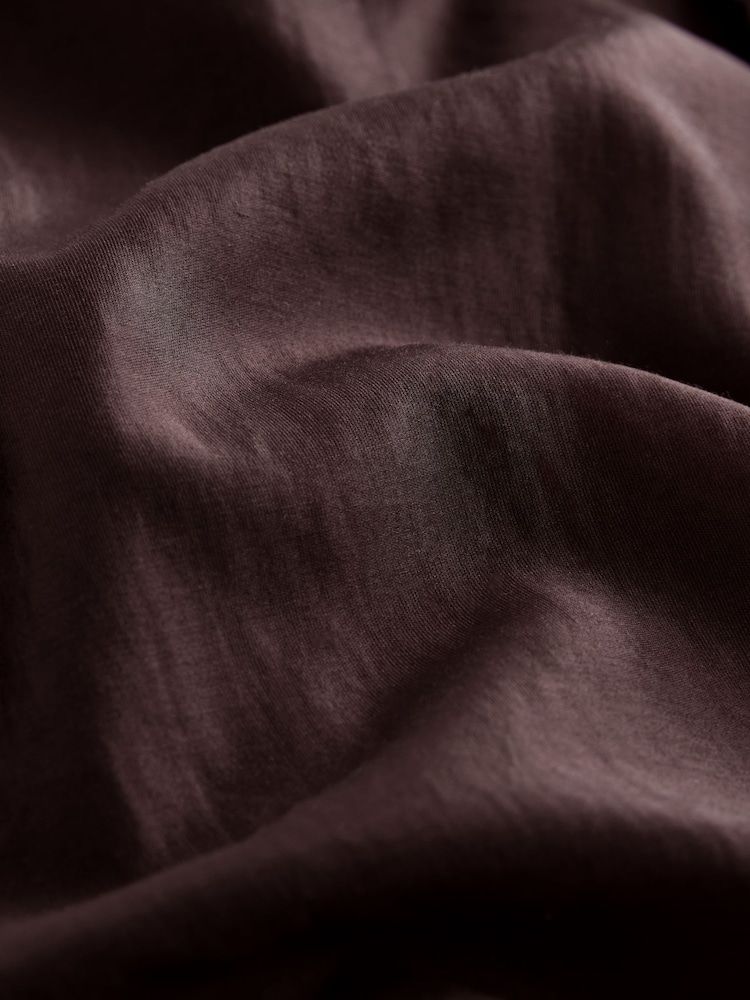 Wine Red Sheer Long Sleeve Oversized Shirt - Image 5 of 5