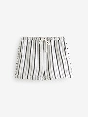 Black/White 100% Cotton Textured Stripe Shorts - Image 5 of 6