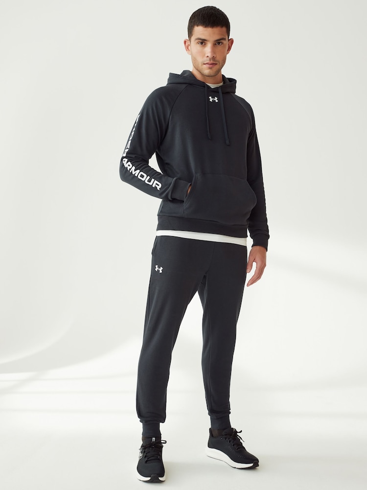Under Armour Black/White Rival Fleece White Tracksuit - Image 1 of 6
