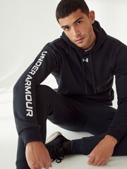 Under Armour Black/White Rival Fleece White Tracksuit - Image 3 of 6