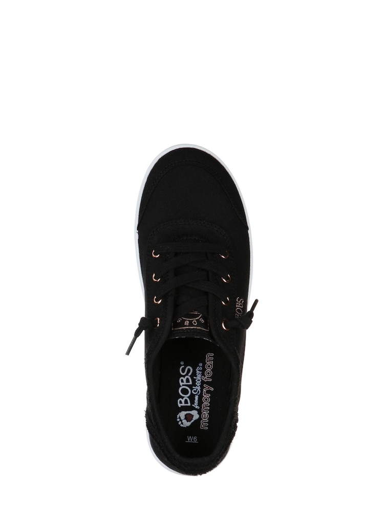 Skechers Black/White Womens Bobs B Cute Trainers - Image 4 of 5