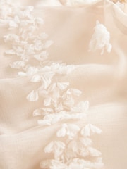 Cream Sheer V-Neck 3D Tufty Puff Sleeve Blouse - Image 7 of 7