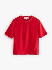 Red Short Sleeve Crew Neck Top - Image 5 of 6