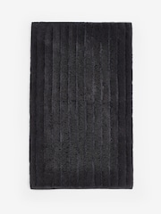Grey Charcoal Egyptian 100% Cotton Ribbed Bath Mat - Image 3 of 5