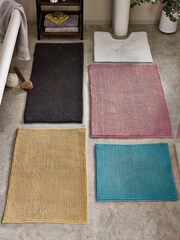 Grey Charcoal Egyptian 100% Cotton Ribbed Bath Mat - Image 5 of 5