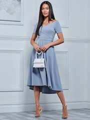 Jolie Moi Light Blue Lenora Fit & Flare Midi Dress - Image 1 of 5