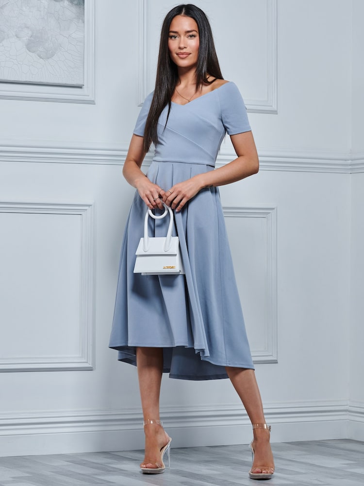 Jolie Moi Light Blue Lenora Fit & Flare Midi Dress - Image 1 of 5