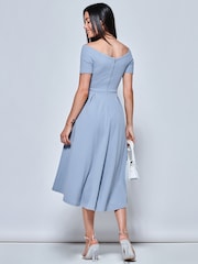 Jolie Moi Light Blue Lenora Fit & Flare Midi Dress - Image 2 of 5