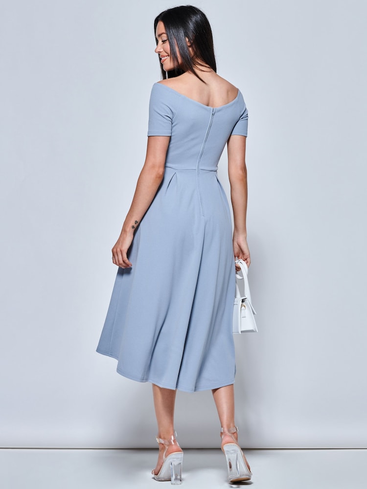 Jolie Moi Light Blue Lenora Fit & Flare Midi Dress - Image 2 of 5