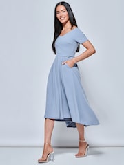 Jolie Moi Light Blue Lenora Fit & Flare Midi Dress - Image 4 of 5