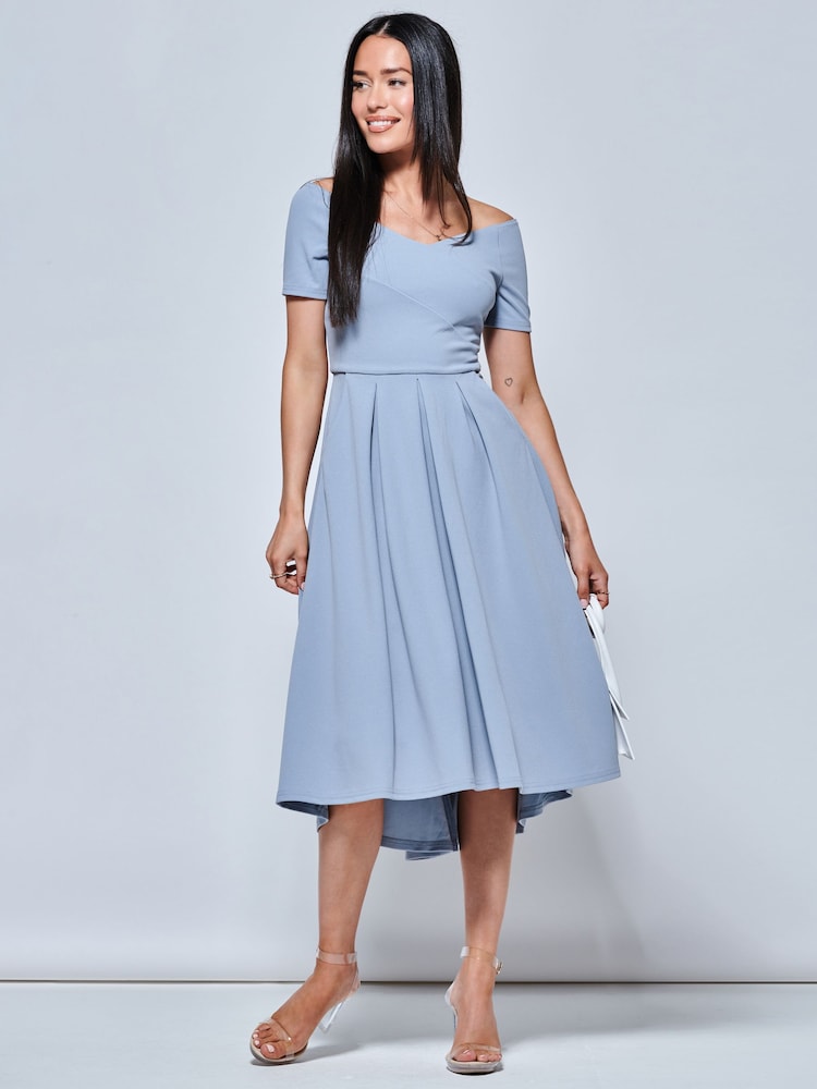 Jolie Moi Light Blue Lenora Fit & Flare Midi Dress - Image 5 of 5
