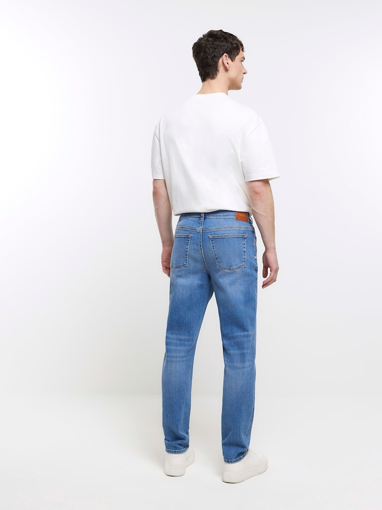 River Island Blue Slim Fit 100% Cotton Jeans - Image 2 of 6 River Island Blue Slim Fit 100% Cotton Jeans - Image 2 of 6