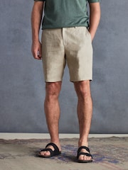 Stone Signature Italian Leomaster 100% Linen Shorts - Image 1 of 5