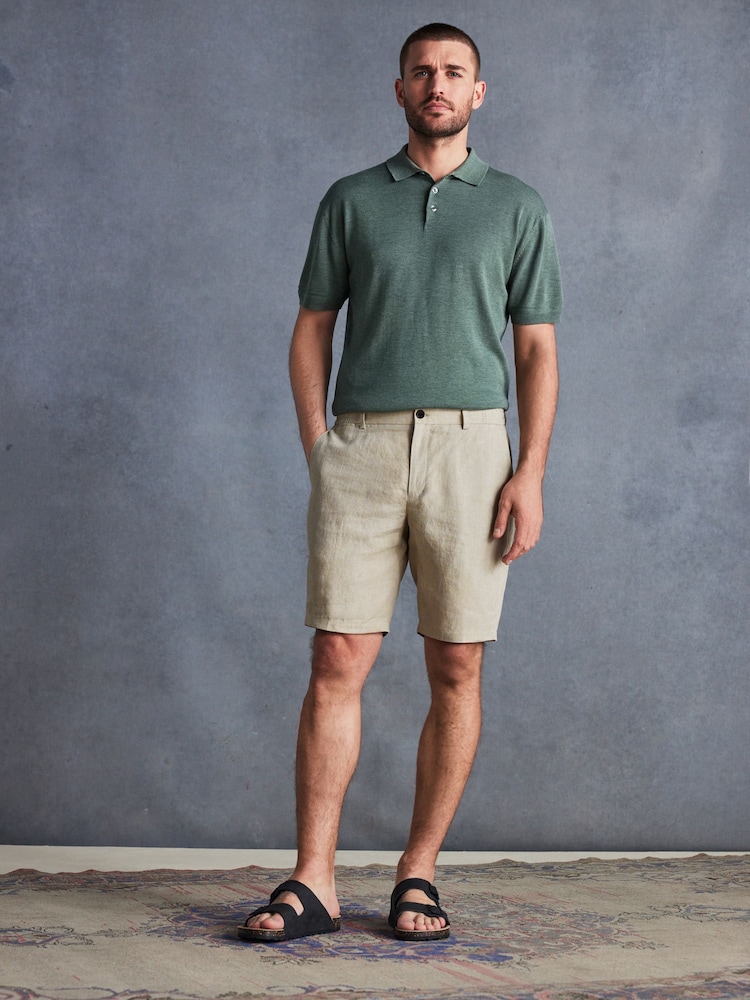 Stone Signature Italian Leomaster 100% Linen Shorts - Image 2 of 5