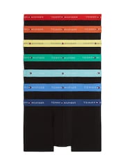Tommy Hilfiger Black Signature Repeat Logo Waistband Boxer Trunks 7-Pack - Image 1 of 6