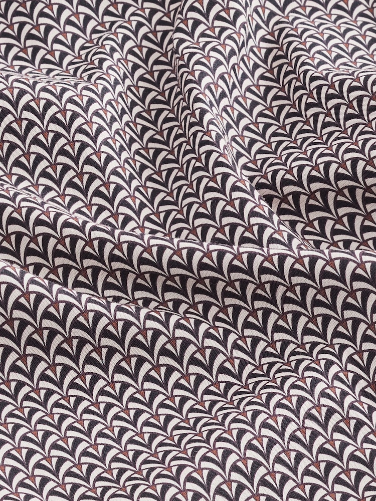 Neutral Brown Geometric Print Regular Fit 100% Cotton Long Sleeves Single Cuff Formal Shirt - Image 8 of 8 Neutral Brown Geometric Print Regular Fit 100% Cotton Long Sleeves Single Cuff Formal Shirt - Image 8 of 8