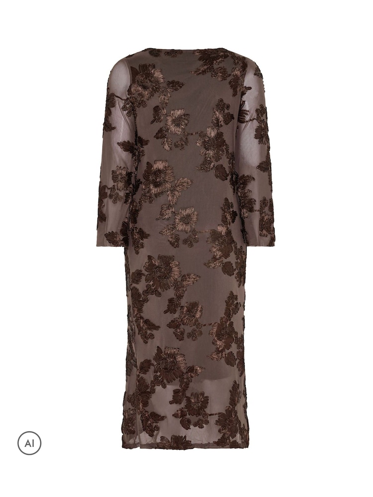 Yours Curve Brown London Floral Applique Dress - Image 6 of 6 Yours Curve Brown London Floral Applique Dress - Image 6 of 6
